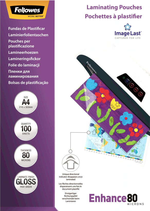 Fellowes A4 80µ Laminating Pouches x100
