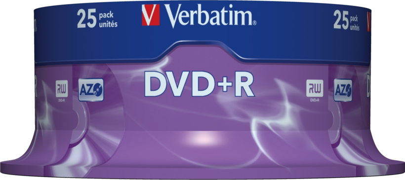 DVD+R 4,7 Go Verbatim 16x, spindle de 25