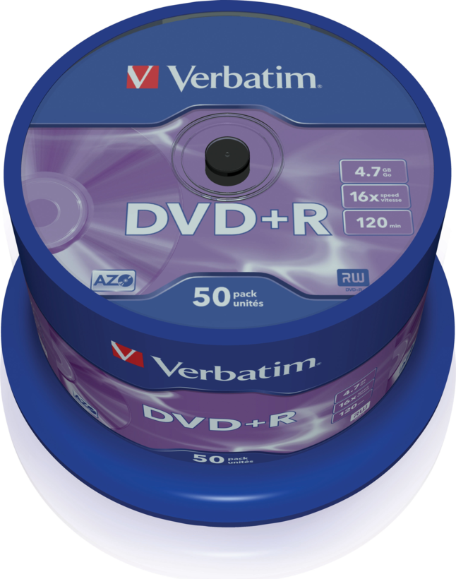 Verbatim DVD+R 4.7GB 16x SP 50-pack