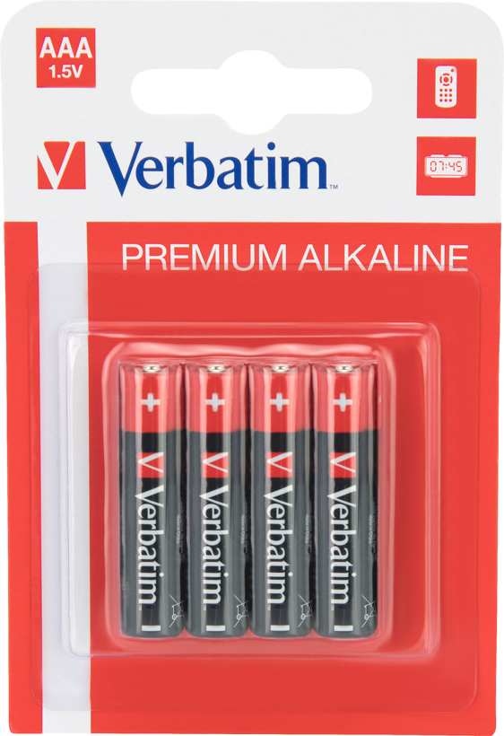 Piles alcaline Verbatim LR03, pack de 4