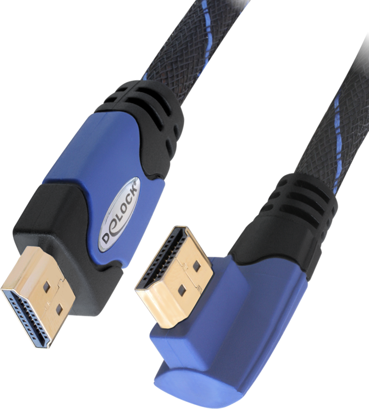 Câble HDMI Delock, 90° droite, 5 m