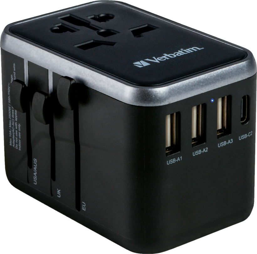 Verbatim World + 5x USB Travel Adapter