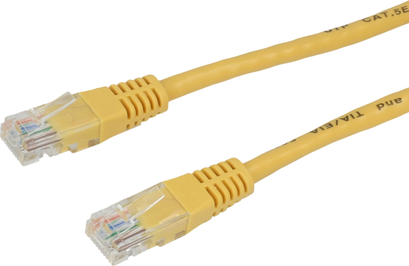Kabel kros. RJ45 U/UTP Cat5e 3 m, żółty