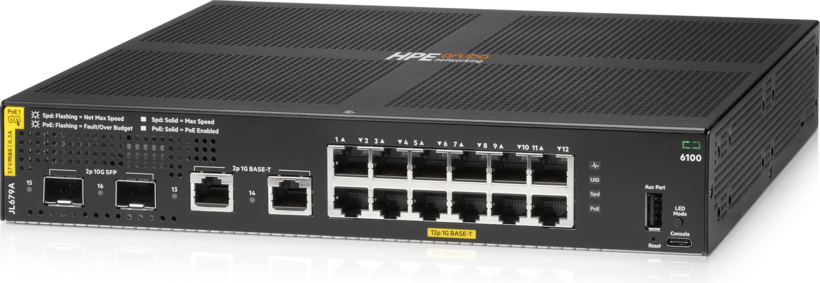 Prepínač HPE Aruba 6100 12G PoE