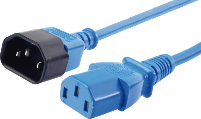 Kabel zasilający C13 - C14 0,5 m nieb.