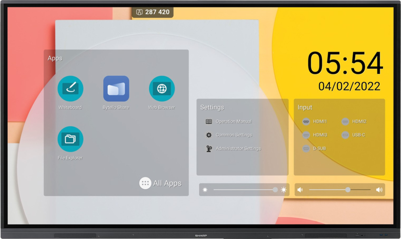 Sharp PN-L752B Touch Display