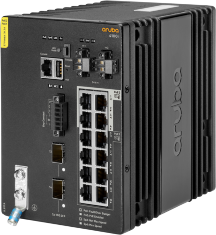 HPE Aruba 4100i 12G PoE DIN Switch