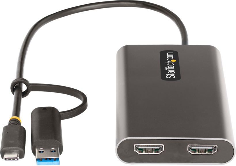 Adaptador USB tipo A/C m. - 2x HDMI h.