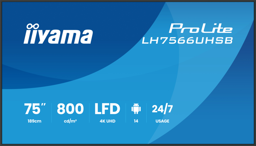 iiyama ProLite LH7566UHSB-B1AG Display