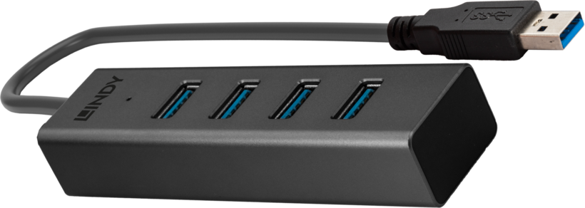 LINDY USB Hub 3.0 4-port Black