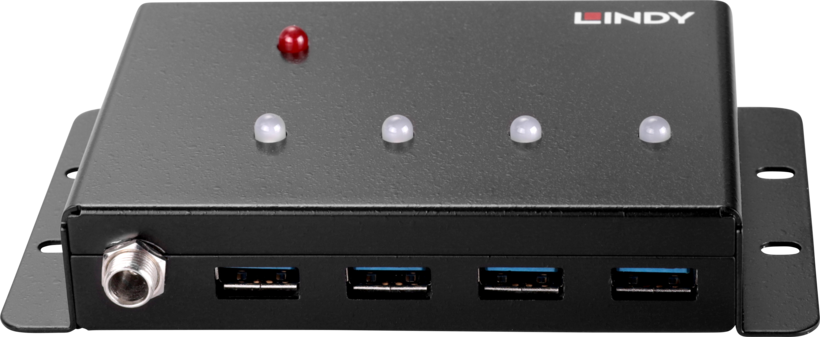 Hub USB 3.0 LINDY 4 puertos metal