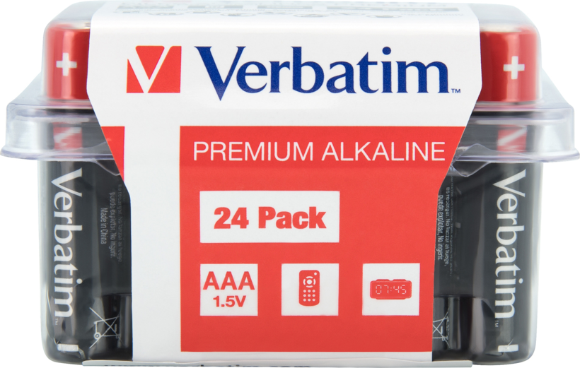 Pile alcaline Verbatim LR03, pack de 24
