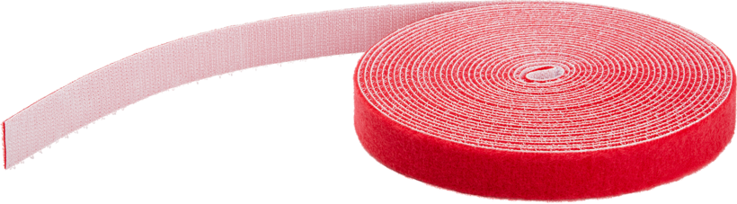 Hook-and-Loop Cable Tie Roll 7.62m Red