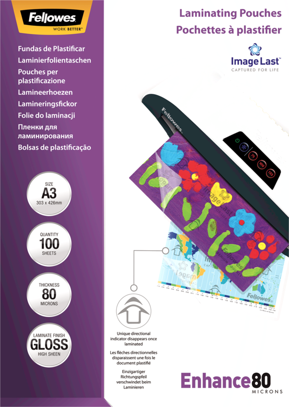 Fellowes A3 80µ Laminating Pouches x100