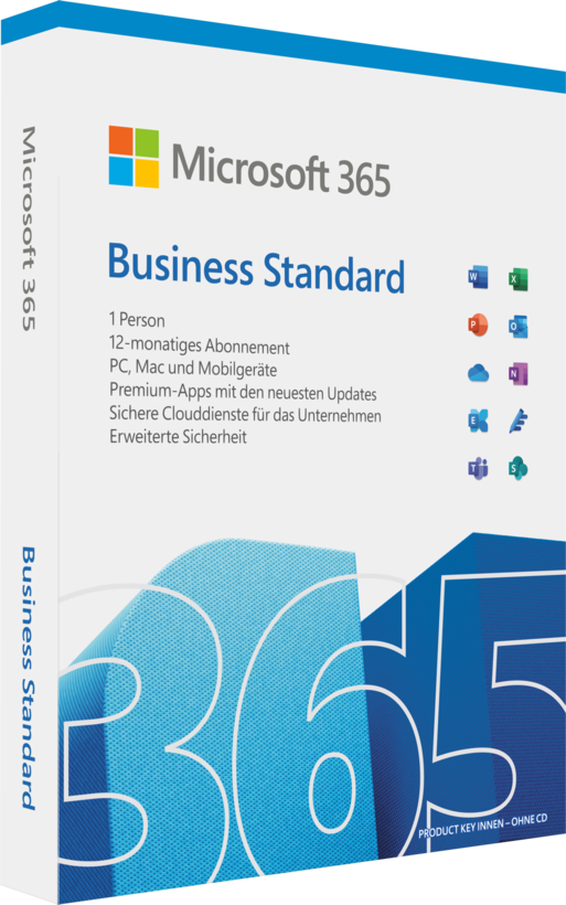 Microsoft M365 Business Standard 1 License Medialess