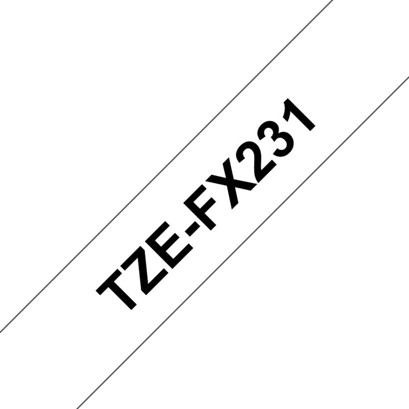 Brother TZe-FX231 12mmx8m Label Tape Whi