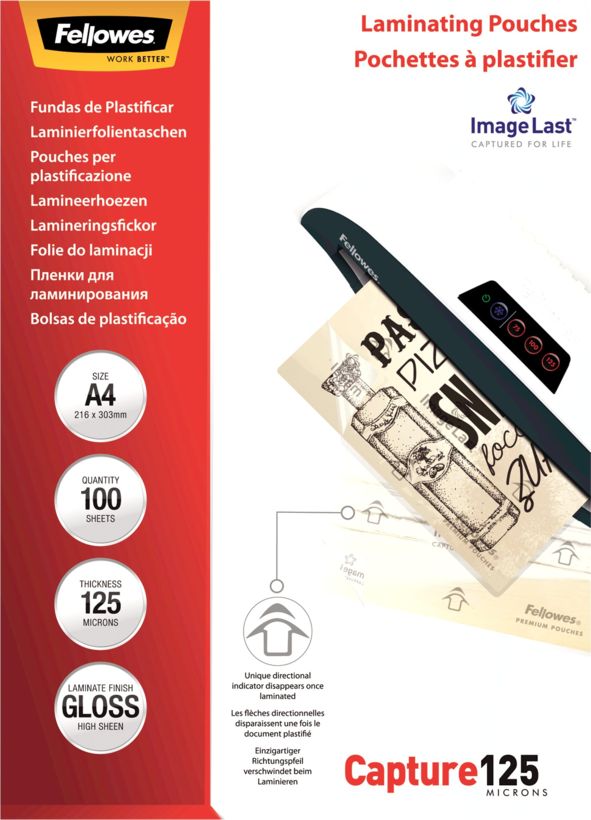 Fellowes A4 125µ Laminating Pouches x100