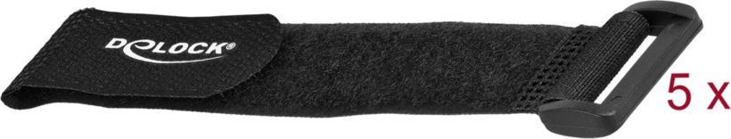Serre-câbles scratch 190 mm noir x5