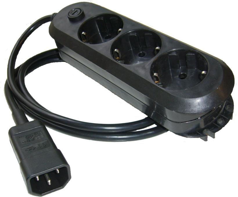 3-socket Extension Lead, 10 A, Schuko