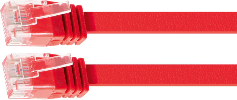 Câble patch plat RJ45 U/UTP Cat6 3m rou.
