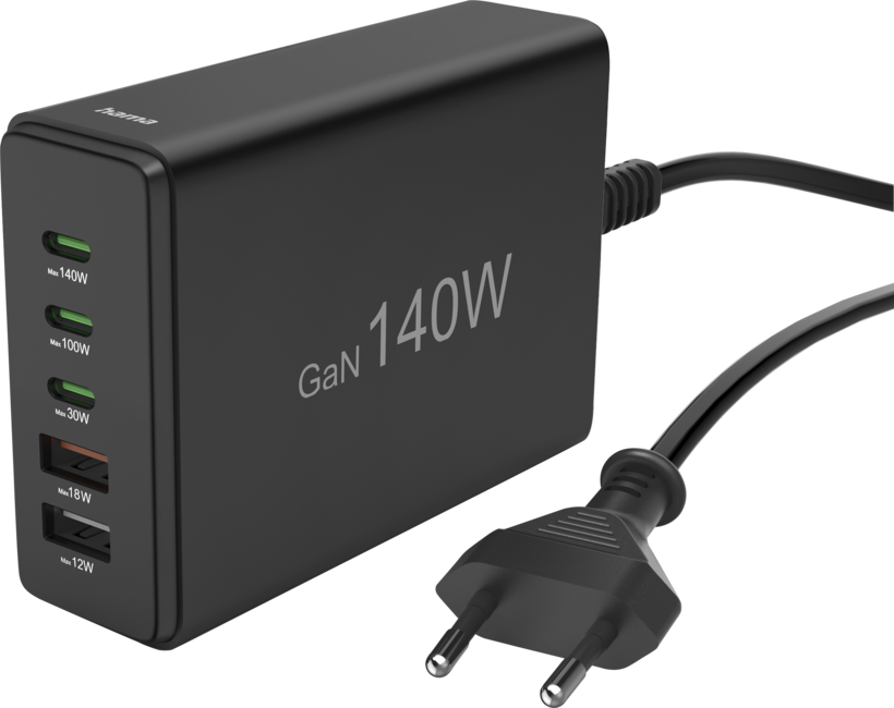 Hama 140W 3xUSB-C/2xUSB-A GaN Charger