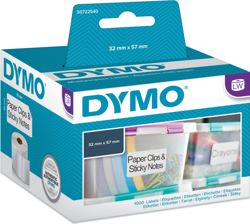 Étiq. multiusage Dymo blanc 32 x 57 mm