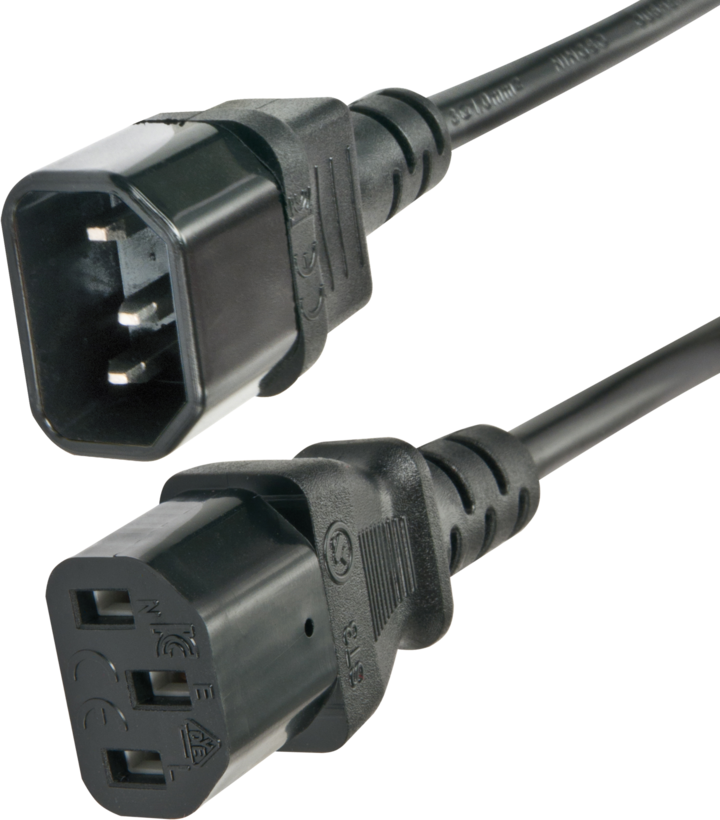 Kabel zasilający C13 - C14 5 m, czarny