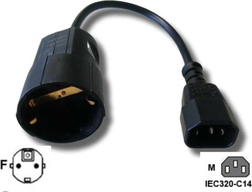 Eaton Adapter Cable Schuko to IEC320-C14