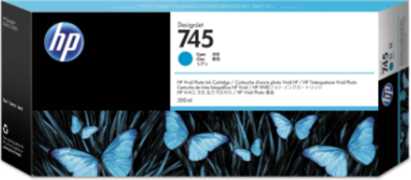 HP 745 Tinte 300 ml cyan