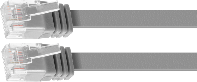 Patch Cable Flat RJ45 U/UTP Cat6 2m Grey