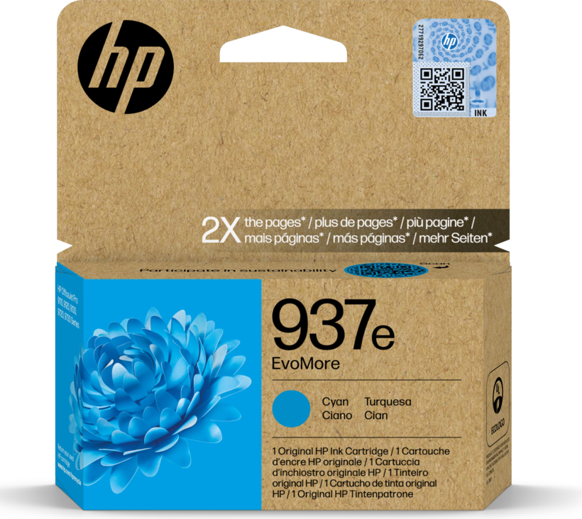 HP 937e EvoMore Tinte cyan