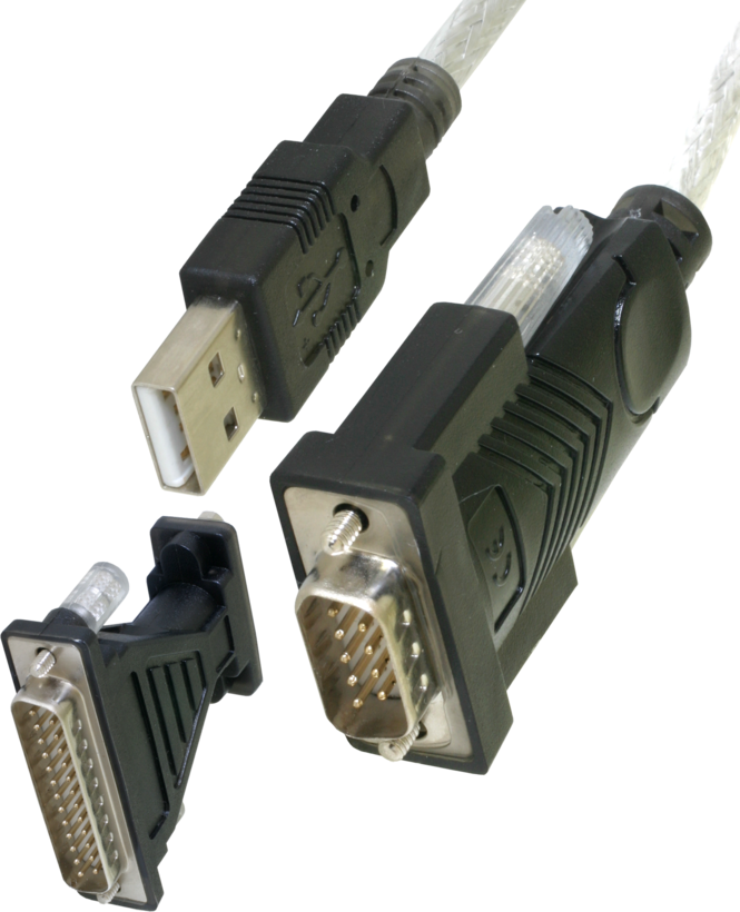 Adaptateur DB9/DB25 m. - USB-A m., 1,8 m