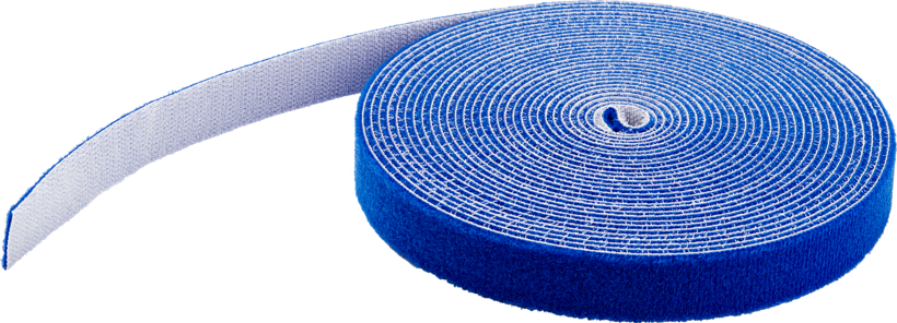 Hook-and-Loop Cable Tie Roll 15m Blue