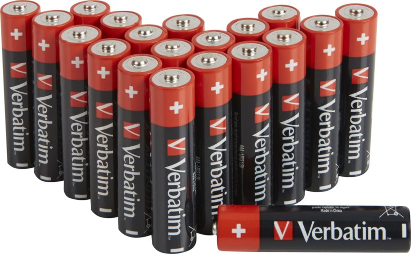 Pile alcaline Verbatim LR03, pack de 20