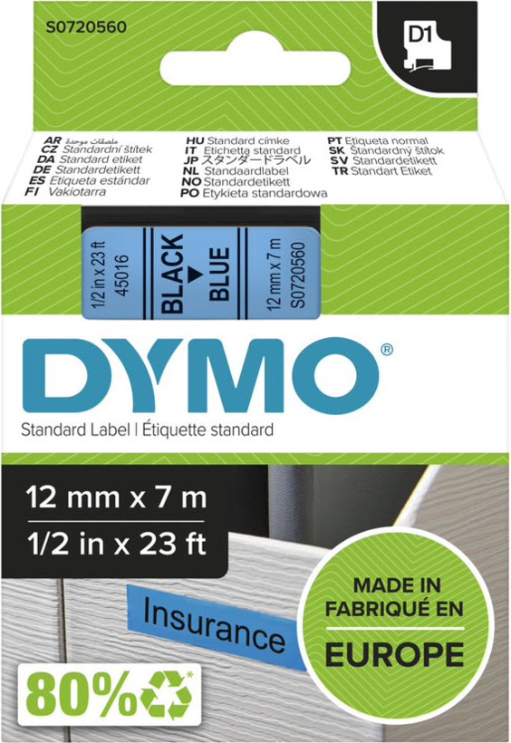 Taśma do etyk. D1 Dymo LM 12mmx7m nieb.