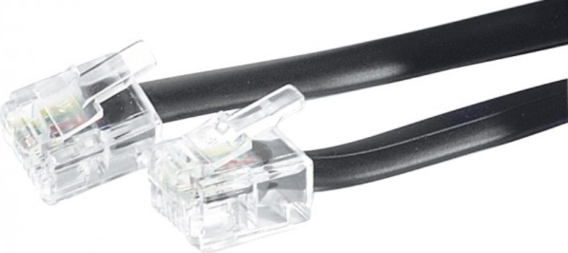 Câble téléphonique RJ11 noir, 30 m