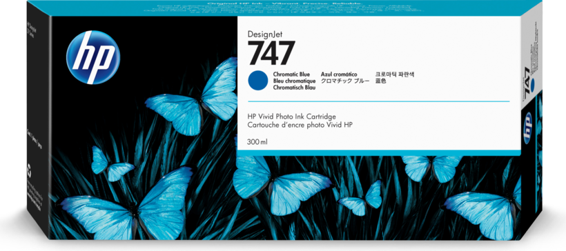 Encre HP 747, bleu chrome