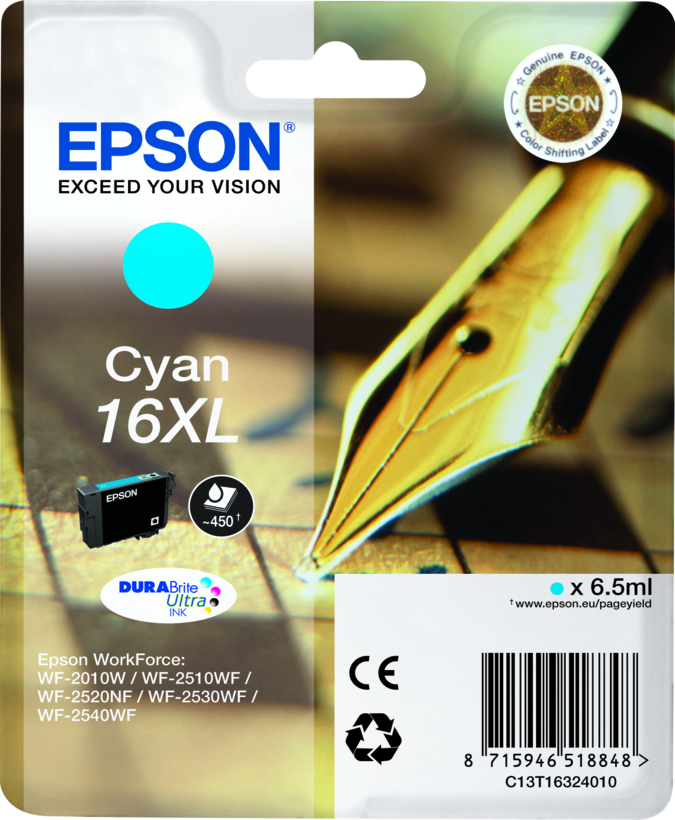 Encre Epson 16XL, cyan