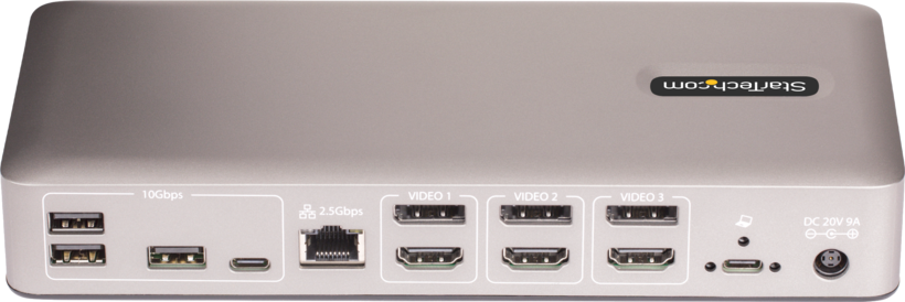 Estación acopl. StarTech USB4-3x HDMI/DP