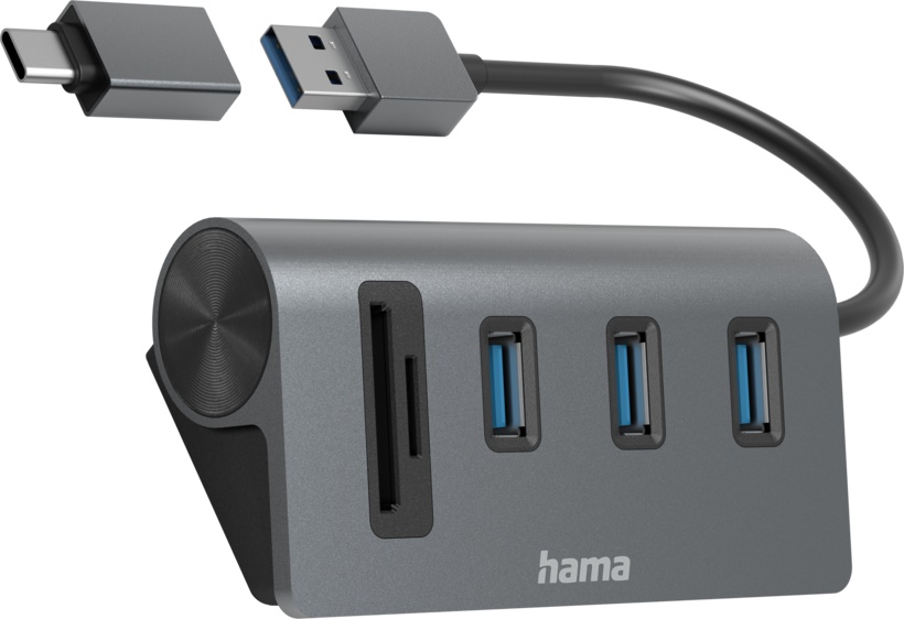 Hama USB Hub 3.0 3-port + Card Reader