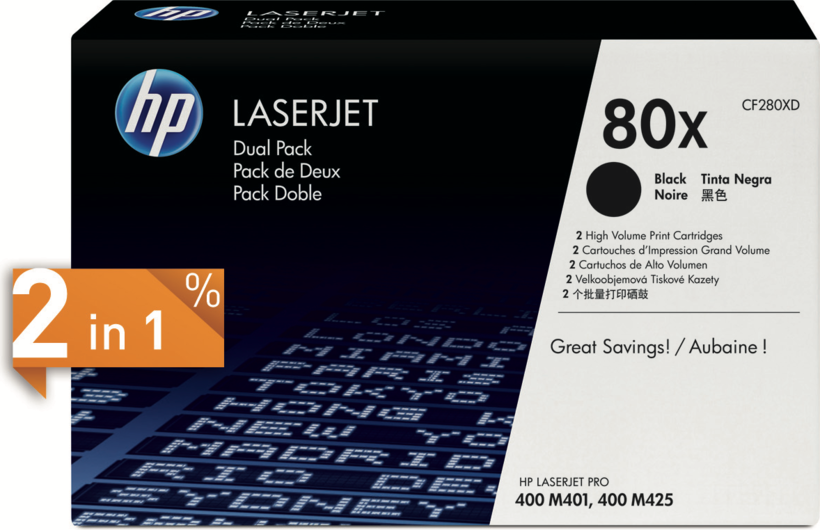 Toner HP 80X, czarny, 2 szt.