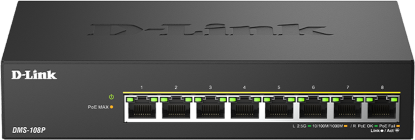 Switch D-Link DMS-108P/E 8 portas