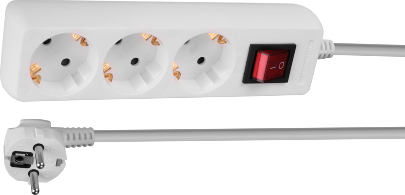 Regleta 3 tomas 1,4 m con interruptor