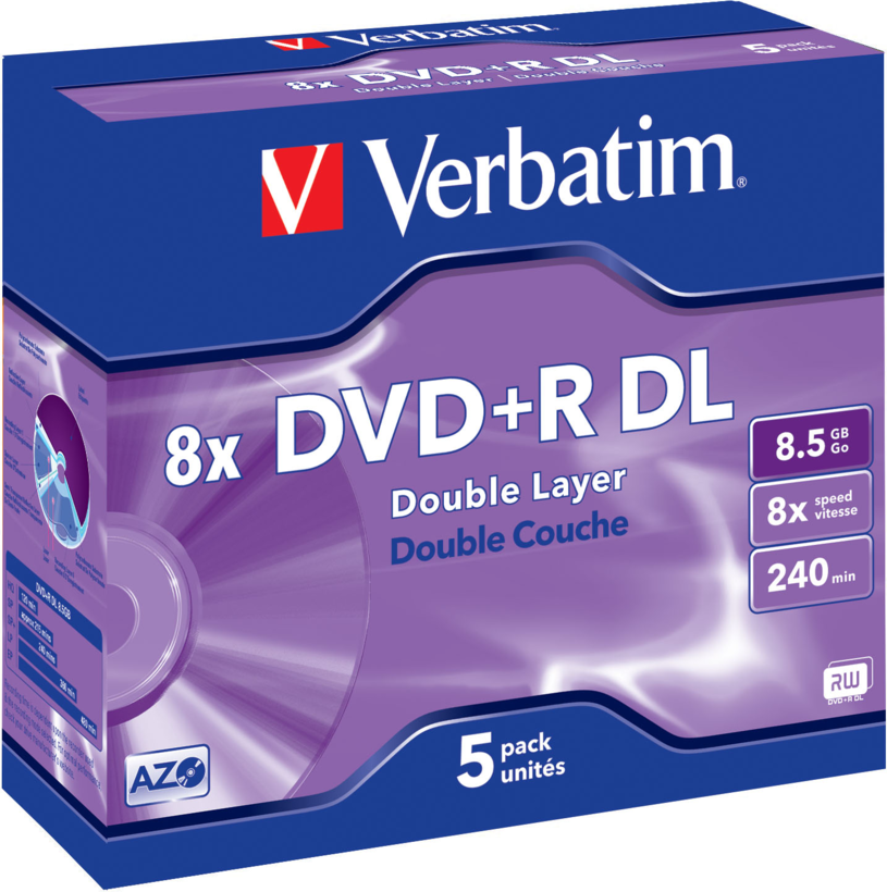 Verbatim DVD+R DL 8.5GB 8x JC 5-pack