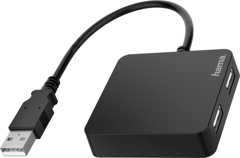 Hama USB Hub 2.0 4-port Black