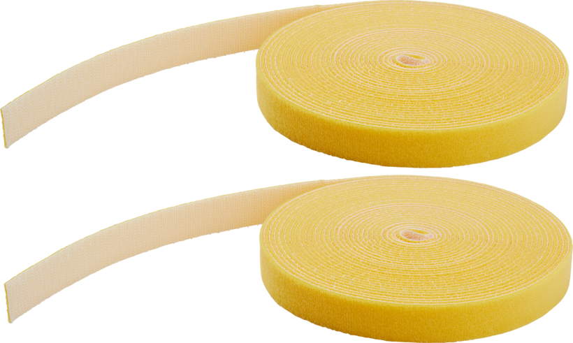 Hook-and-Loop Cable Tie Roll 15m Yel. 2x
