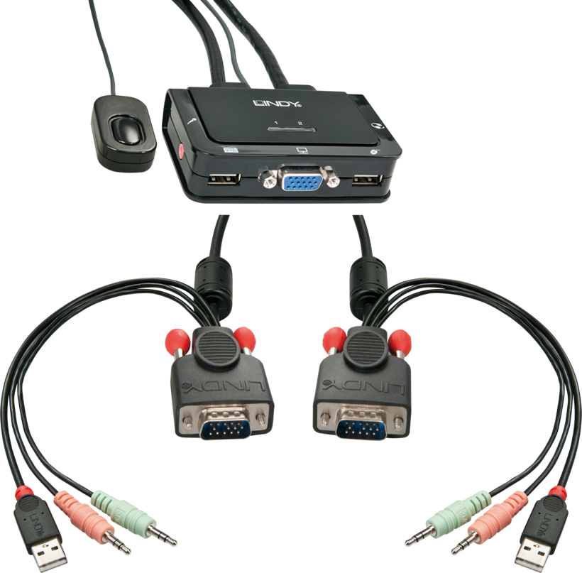 LINDY KVM Switch Compact VGA+USB 2.0