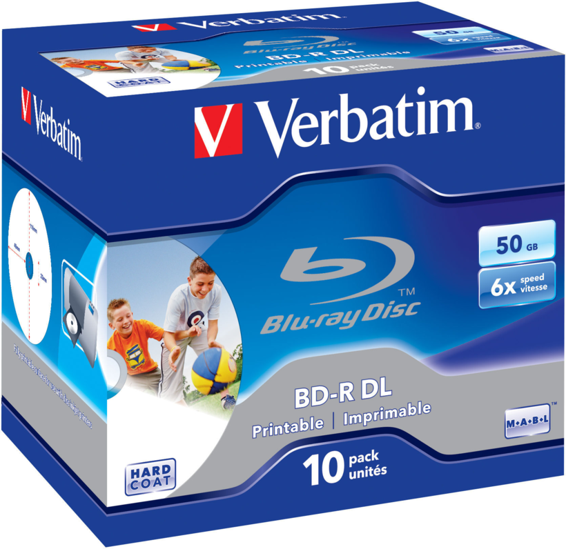Blu-ray BD-R Verbatim 50 Go 6x Jewel x10