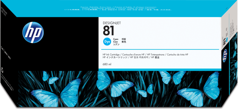 HP 81 Ink 680ml Cyan