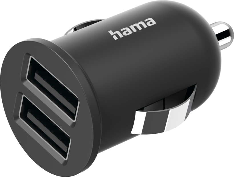 Chargeur allume-cigare Hama 2xUSA, noir
